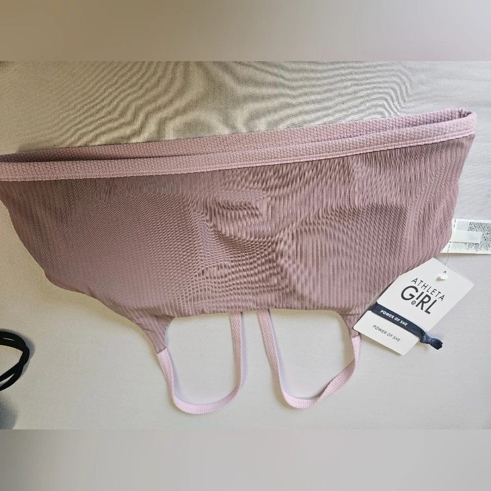 Athleta Girl- Bikini Top Girl's XXL/16 Lavender ,Reversible Quick Drying. NWT